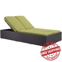 Modway EEI-787-EXP-PER Evince Double Outdoor Patio Chaise Espresso Peridot