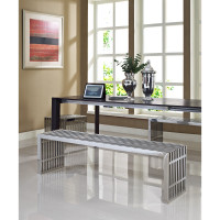 Modway EEI-867 Gridiron Benches Set of 3 in Silver