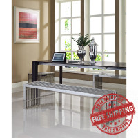 Modway EEI-867 Gridiron Benches Set of 3 in Silver