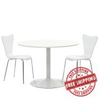 Modway EEI-887 Revolve 3 Piece Dining Set in White