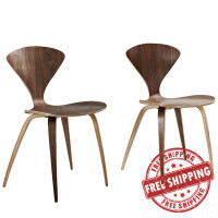 Modway EEI-899 Vortex Dining Chairs Set of 2 in Dark Walnut