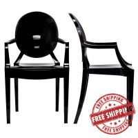 Modway EEI-905-BLK Casper Dining Chairs Set of 2 in Clear