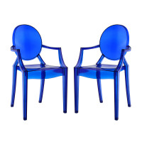 Modway EEI-905-BLU Casper Dining Armchairs Set of 2 in Blue