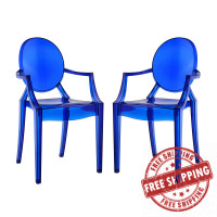 Modway EEI-905-BLU Casper Dining Armchairs Set of 2 in Blue