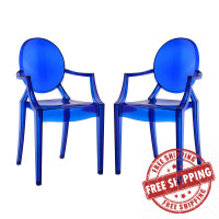 Modway EEI-905-BLU Casper Dining Armchairs Set of 2 in Blue