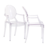 Modway EEI-905-CLR Casper Dining Chairs Set of 2 in Clear