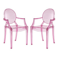 Modway EEI-905-PNK Casper Dining Armchairs Set of 2 Pink