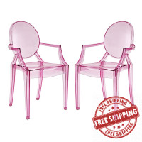 Modway EEI-905-PNK Casper Dining Armchairs Set of 2 Pink