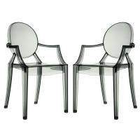 Modway EEI-905-SMK Casper Dining Chairs Set of 2 in Smoke