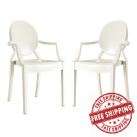 Modway EEI-905-WHI Casper Dining Armchairs Set of 2 White
