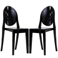 Modway EEI-906-BLK Casper Dining Chairs Set of 2 in Black