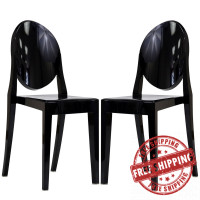 Modway EEI-906-BLK Casper Dining Chairs Set of 2 in Black