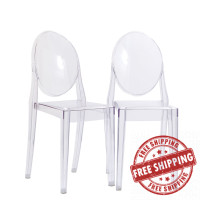 Modway EEI-906-CLR Casper Dining Chairs Set of 2 in Clear