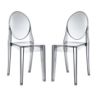 Modway EEI-906-SMK Casper Dining Chairs Set of 2 Smoke