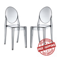 Modway EEI-906-SMK Casper Dining Chairs Set of 2 Smoke