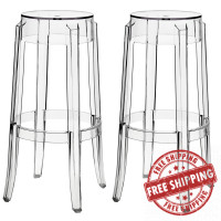 Modway EEI-909-CLR Casper Bar Stools Set of 2 in Clear