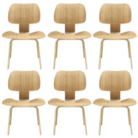 Modway EEI-910-NAT Fathom Dining Chairs Set of 6 in Tan