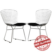 Modway EEI-925-BLK CAD Dining Chairs Set of 2 in Black