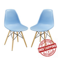 Modway EEI-928-LBU Light Blue Pyramid Dining Side Chairs Set of 2