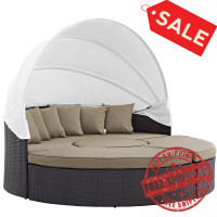 Modway EEI-983-EXP-MOC-SET Quest Canopy Outdoor Patio Daybed