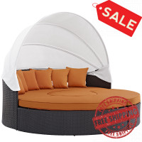 Modway EEI-983-EXP-ORA-SET Quest Canopy Outdoor Patio Daybed