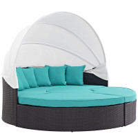 Modway EEI-983-EXP-TRQ-SET Quest Canopy Outdoor Patio Daybed