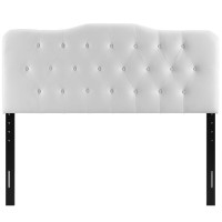 Modway MOD-5155-WHI Annabel Queen Vinyl Headboard in White