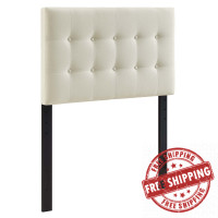 Modway MOD-5176-IVO Emily Twin Fabric Headboard in Ivory