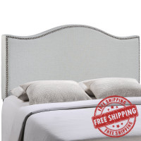 Modway MOD-5207-GRY Curl King Nailhead Upholstered Headboard in Gray