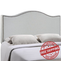 Modway MOD-5207-GRY Curl King Nailhead Upholstered Headboard in Gray