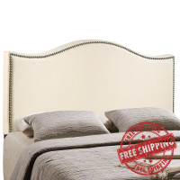 Modway MOD-5207-IVO Curl King Nailhead Upholstered Headboard in Ivory