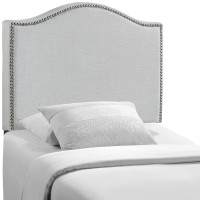 Modway MOD-5209-GRY Curl Twin Nailhead Upholstered Headboard in Gray