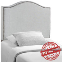 Modway MOD-5209-GRY Curl Twin Nailhead Upholstered Headboard in Gray