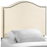 Modway MOD-5209-IVO Curl Twin Nailhead Upholstered Headboard in Ivory