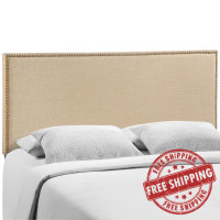 Modway MOD-5215-CAF Region Queen Nailhead Upholstered Headboard in Cafe