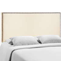 Modway MOD-5215-IVO Region Queen Nailhead Upholstered Headboard in Ivory