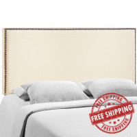 Modway MOD-5215-IVO Region Queen Nailhead Upholstered Headboard in Ivory