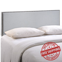 Modway MOD-5216-GRY Region King Nailhead Upholstered Headboard in Gray