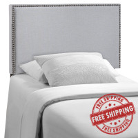 Modway MOD-5218-GRY Region Twin Nailhead Upholstered Headboard in Gray