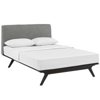 Modway MOD-5238-CAP-GRY Tracy Queen Bed in Cappuccino Gray