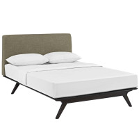 Modway MOD-5238-CAP-LAT Tracy Queen Wood Bed Frame in Cappuccino Latte