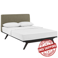 Modway MOD-5238-CAP-LAT Tracy Queen Wood Bed Frame in Cappuccino Latte