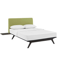 Modway MOD-5257-CAP-GRN-SET Tracy 3 Piece Queen Bedroom Set in Cappuccino Green