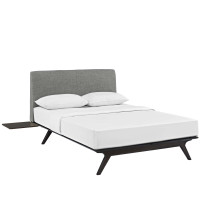 Modway MOD-5257-CAP-GRY-SET Tracy 3 Piece Queen Bedroom Set Cappuccino Gray