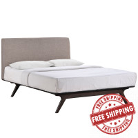 Modway MOD-5317-CAP-GRY Tracy Full Bed in Cappuccino Gray