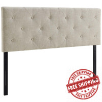 Modway MOD-5370-BEI Terisa Queen Upholstered Fabric Headboard