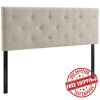 Modway MOD-5372-BEI Terisa King Upholstered Fabric Headboard