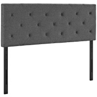 Modway MOD-5372-GRY Terisa King Fabric Headboard in Gray