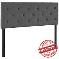 Modway MOD-5372-GRY Terisa King Fabric Headboard in Gray