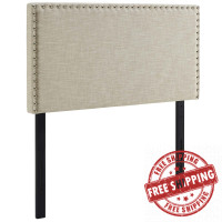 Modway MOD-5382-BEI Phoebe Twin Upholstered Fabric Headboard